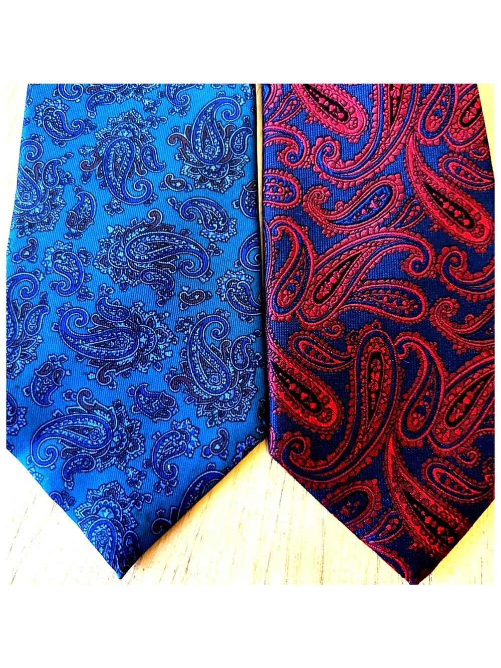 2 VTG Silk Ties Paisley Retro Grandpacore Ametore Ivy League Old Money 80s USA